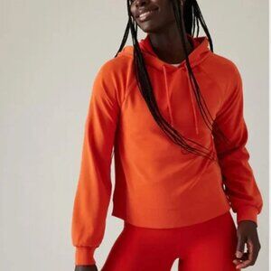 Athleta Seasoft Hoodie Sweatshirt in Larkspur Red